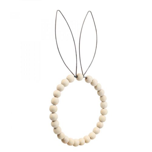 Floristik24 Decoratieve ring konijn decoratie tafeldecoratie Pasen hout roest H27.5cm 4st