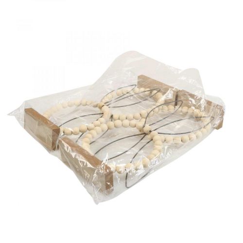 Floristik24 Decoratieve ring konijn decoratie tafeldecoratie Pasen hout roest H27.5cm 4st