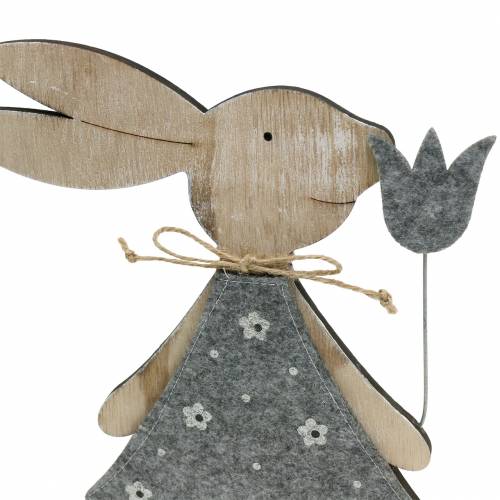 Decoratief figuur houten konijnenvilt 30 / 31.5cm 2st