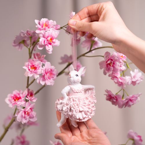 Artikel Ballerina konijntjes hangers, een blikvanger voor paastakken of kerstbomen, 12 cm, 2 stuks