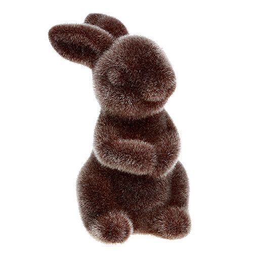 Floristik24 Bunny bruin 5cm flocked 2st