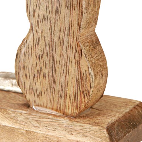 Artikel Decoratief Konijn Metaal &amp; Hout – Modern Paasfiguur in natuurlijk design 22cm 2 st.