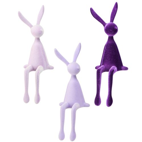 Artikel Bunny Edge Sitter Paashaas Gevlokt Paars Lila – 2e keus – 28cm 3 stuks