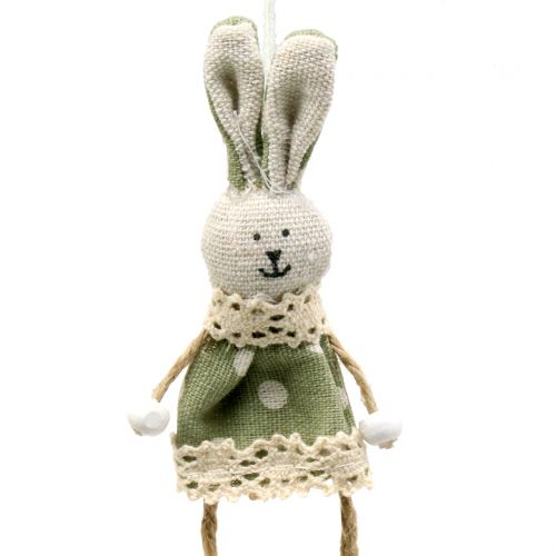 Floristik24 Bunny stof om op te hangen roze/groen 12cm 6p