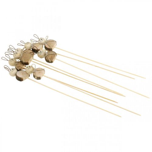 Floristik24 Konijntje bloemplug hout roest Paashaas decoratie naturel 8cm 8 st