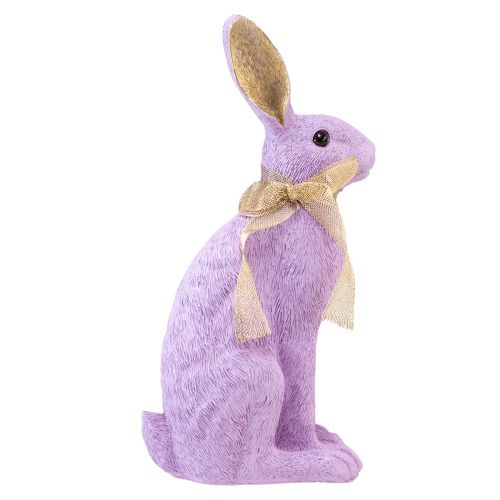 Floristik24 Konijnfiguur Paashaas decoratief konijn zittend paars goud H35cm