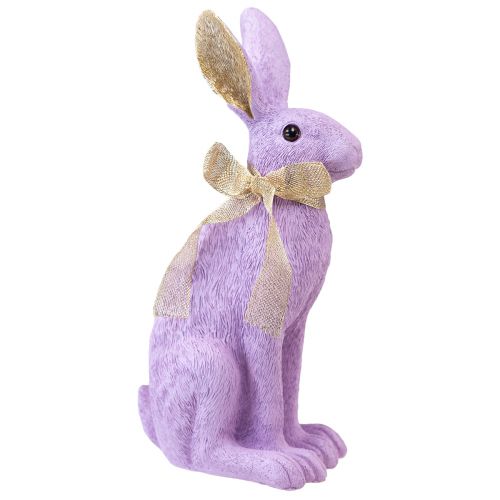 Floristik24 Konijnfiguur Paashaas decoratief konijn zittend paars goud H35cm