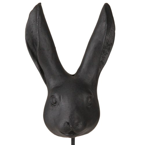 Floristik24 Konijnenkop decoratie op stok konijn zwart mat 10cm 2st