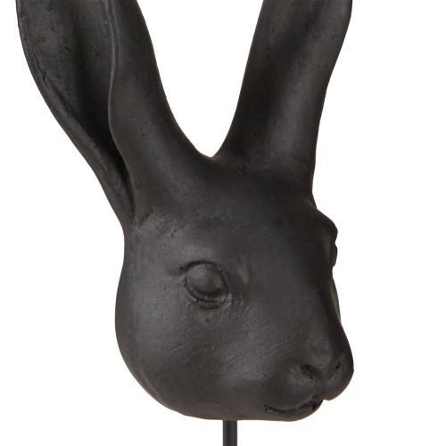 Floristik24 Konijnenkop decoratie op stok konijn zwart mat 10cm 2st