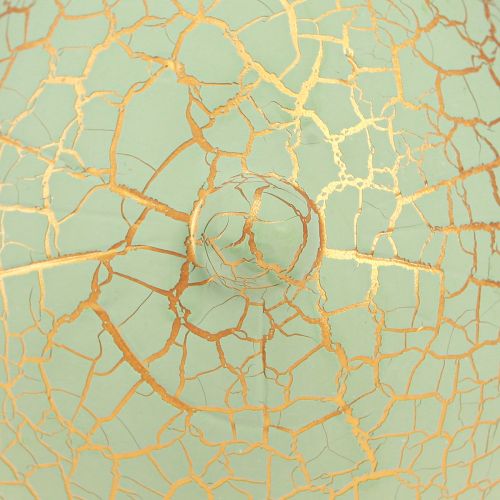 Artikel Konijnenkop Paashaas decoratie mintgroen goud craquelé H28cm