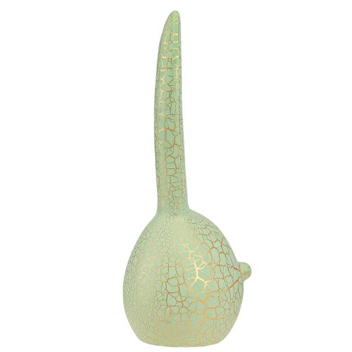 Artikel Konijnenkop Paashaas decoratie mintgroen goud craquelé H28cm