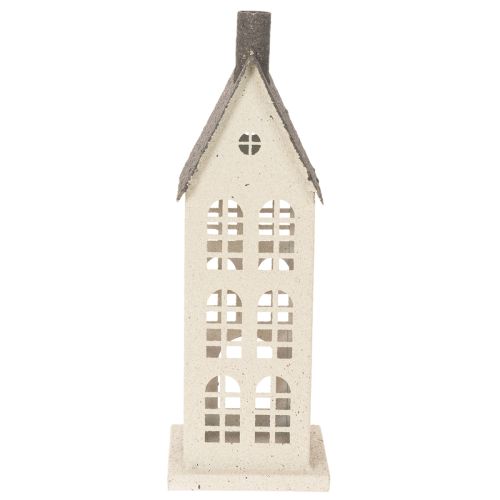 Decoratief metalen huisje met ramen en open haard, 28 cm | Floristik24.nl
