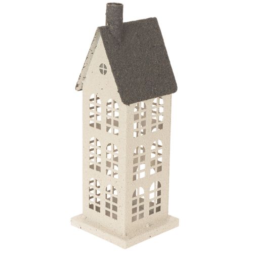 Decoratief metalen huisje met ramen en open haard, 28 cm | Floristik24.nl