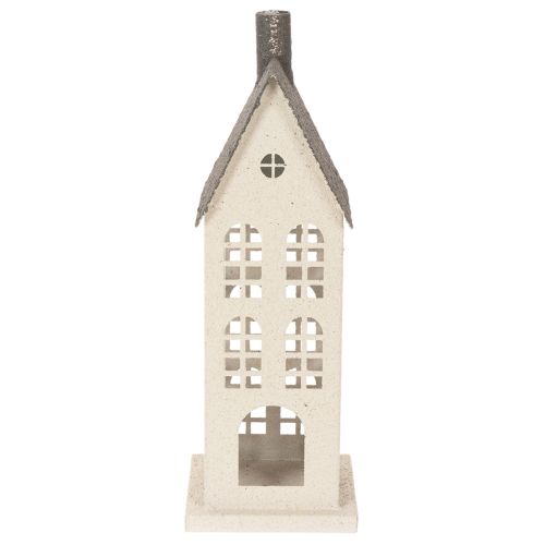 Decoratief metalen huisje met ramen en open haard, 28 cm | Floristik24.nl
