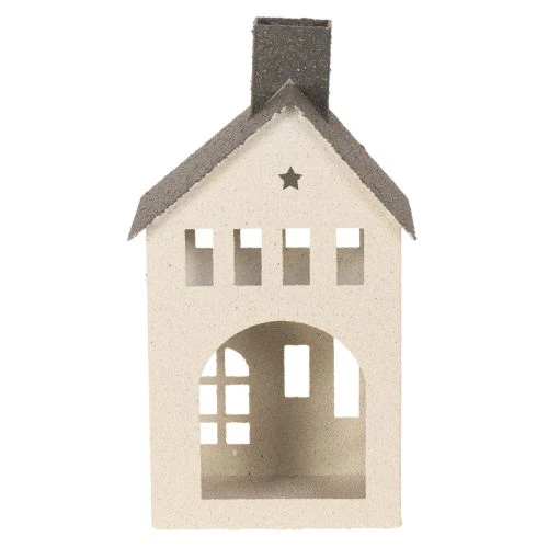 Decoratief metalen huisje met schoorsteen en raam, 24 cm | Floristik24.nl