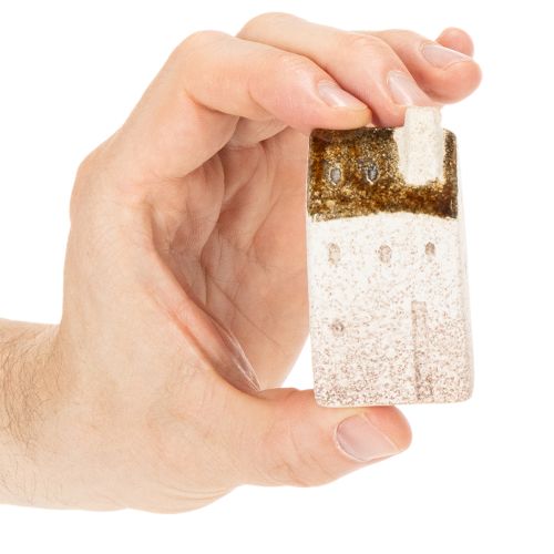 Decoratieve keramische huisjesset, miniatuurhuisjes om neer te zetten, 7 cm, 3 stuks | Floristik24.nl