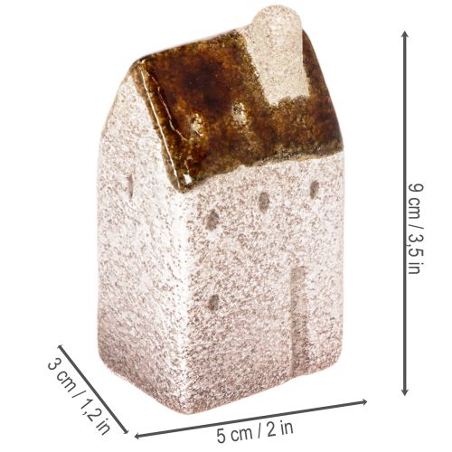 Decoratieve keramische miniatuurhuisjes set, tafeldecoratie, 9 cm, 3 stuks | Floristik24.nl