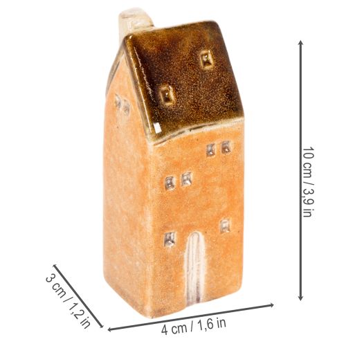 Decoratief keramisch miniatuurhuisje voor op de vensterbank, 10 cm, 3 stuks | Floristik24.nl