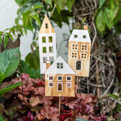 Floristik24 Huisdecoratie plug hout natuur, wit hout decoratie H12.5 / 17.5 / 20cm 6st