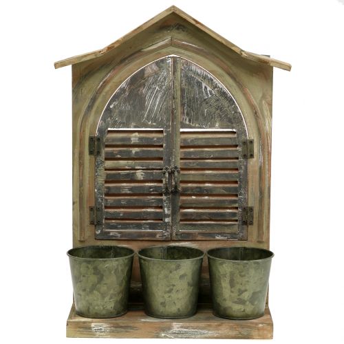 Floristik24 Decoratief raamhout met 3 bloempotten H49cm