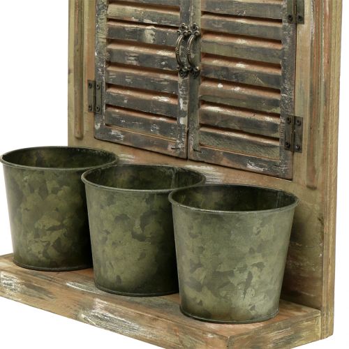 Floristik24 Decoratief raamhout met 3 bloempotten H49cm