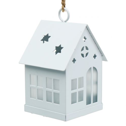 Floristik24 Huis met verlichting wit 6cm x 6cm H12cm 3st