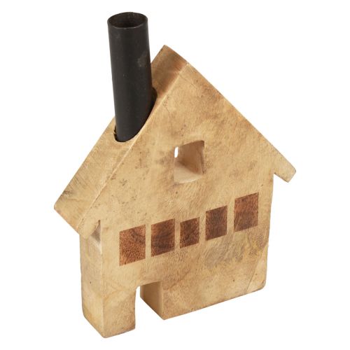 Decoratief huis hout houten decoratie kaarshouder zwart 16,5×3,5cm×22cm