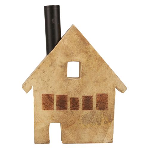 Artikel Decoratief huis hout houten decoratie kaarshouder zwart 16,5×3,5cm×22cm