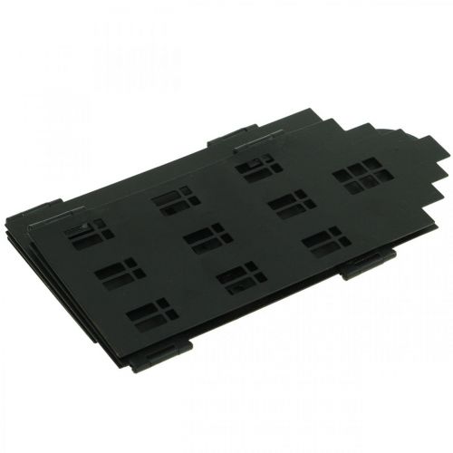 Floristik24 Deco huis metalen zwarte standaard stad silhouet 40 × 18cm