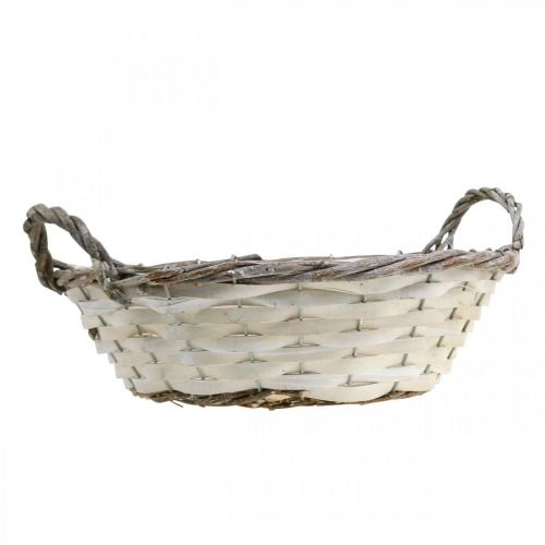 Artikel Siermand voor opplant, ronde plantmand, wit H9.5cm, Ø29.5cm