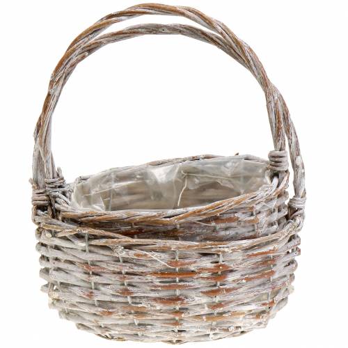 Floristik24 Handvat mand ovaal naturel wit gewassen 22x16 / 19x14cm set van 2