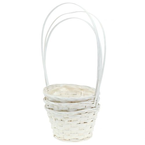 Floristik24 Kattenmand met handvat wit 34cm 3st
