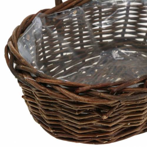 Floristik24 Handvat mand ovaal hout naturel 27 × 20cm H27cm