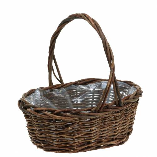 Floristik24 Handvat mand ovaal hout naturel 27 × 20cm H27cm