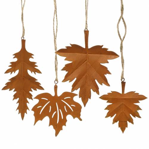 Floristik24 Herfstbladeren patina om op te hangen 13cm 4st