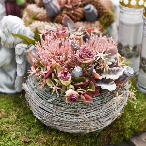 Artikel Herfstbloem speldenkussen kunst Protea Rosa Leucospermum 73cm 3st
