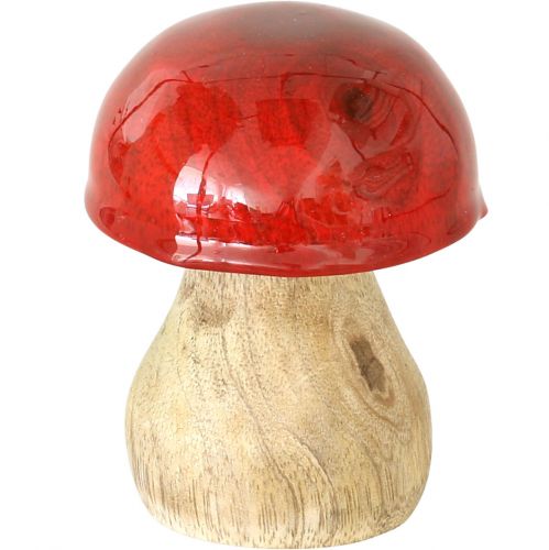 Floristik24 Herfstdecoratie deco paddestoelen van hout Rode houten paddestoelen H5-7cm 6 stuks