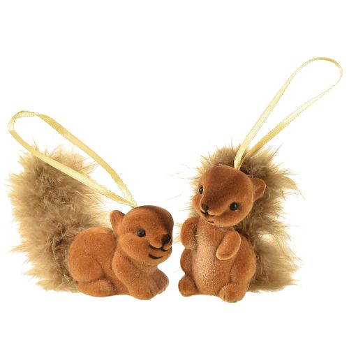 Artikel Herfstdecoratie hangende eekhoorn bruin set van 2