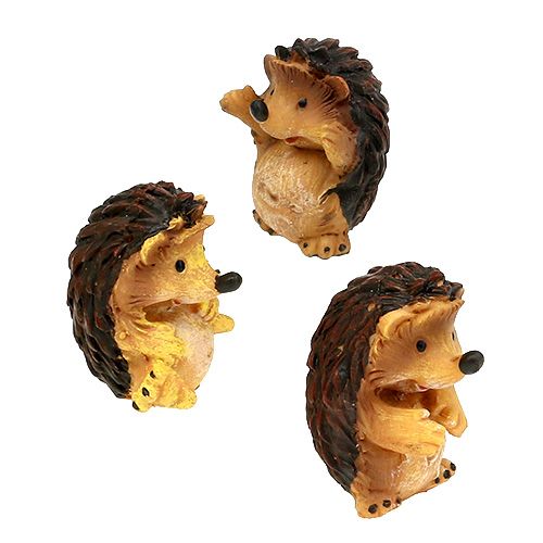 Floristik24 Herfstdecoratie egel mix 6cm bruin 6st