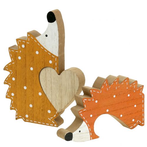 Floristik24 Herfstdecoratie egel koppel met hart 15cm - 18cm