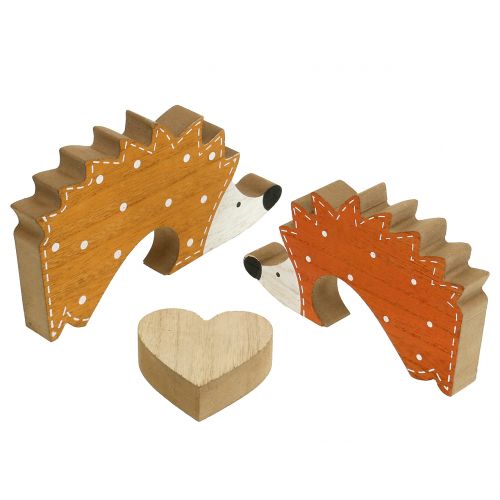 Floristik24 Herfstdecoratie egel koppel met hart 15cm - 18cm