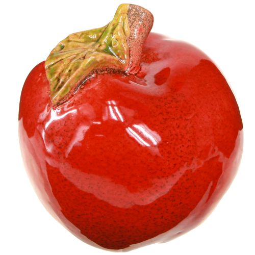 Artikel Herfstdecoratie keramiek appels tafeldecoratie rood groen H9cm 2 stuks