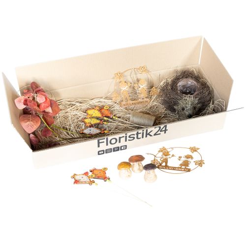 Artikel Herfstdecoratieset egel paddenstoelen draak – koop decoratiebox goedkoop