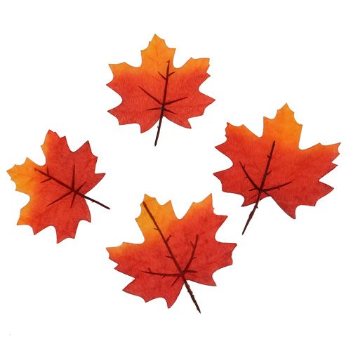 Herfstdecoratie esdoornblad oranjerood 13cm 12st