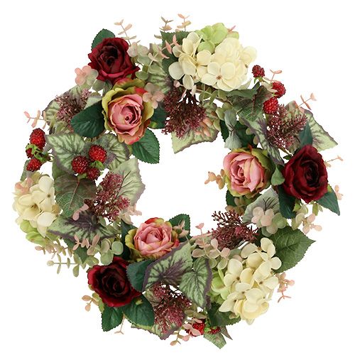 Floristik24 Herfstkrans met bloemen, bessen Ø38cm