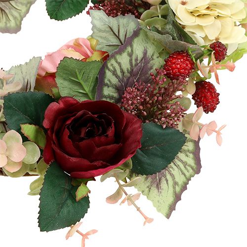 Floristik24 Herfstkrans met bloemen, bessen Ø38cm