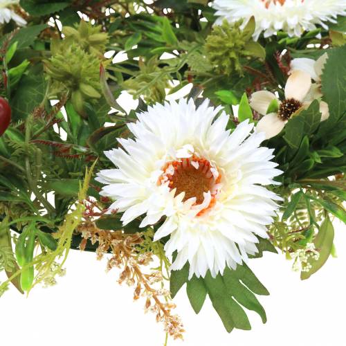 Floristik24 Herfstkrans chrysanthemum wit Ø30cm