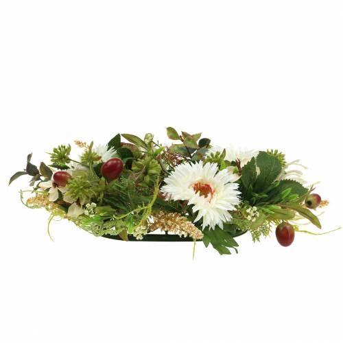 Floristik24 Herfstkrans chrysanthemum wit Ø30cm