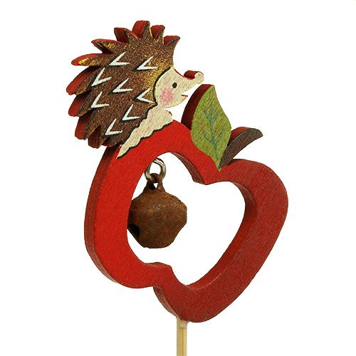 Floristik24 Herfststicks egel met appel 7cm 12st
