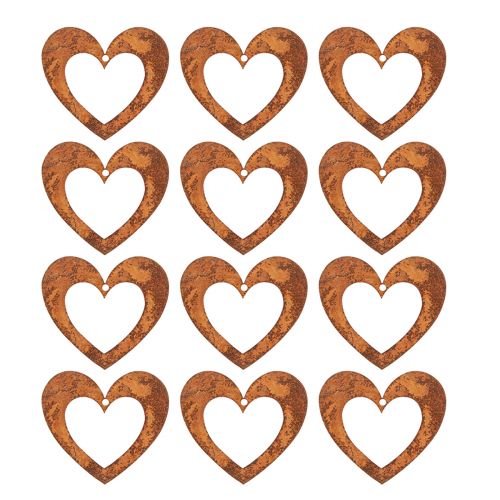 Floristik24 Decoratief hart roest tuindecoratie metalen hart 10cm 12 st